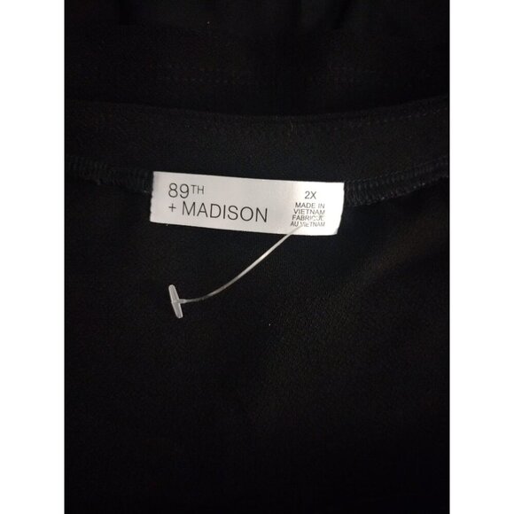 89th & Madison Womens Black Top With Gold Zipper Accent, Size 2X. NWT - Picture 3 of 8